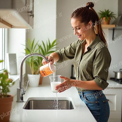 باز کردن لوله سینک ظرفشویی با جوش شیرین