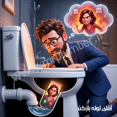 درآوردن گوشی از چاه توالت
