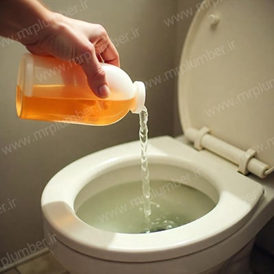 باز کردن گرفتگی توالت فرنگی با مایع ظرفشویی