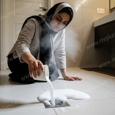 ریختن اسید در کفشور آشپزخانه