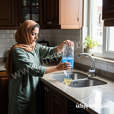 روش استفاده از بطری آب معدنی برای باز کردن سینک