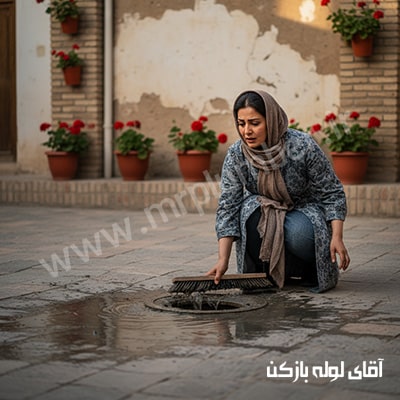 گرفتگی دریچه بازدید فاضلاب