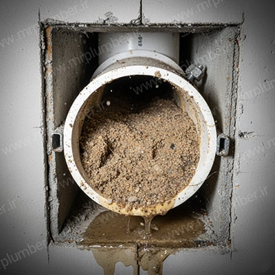 گرفتگی شدید لوله با ماسه