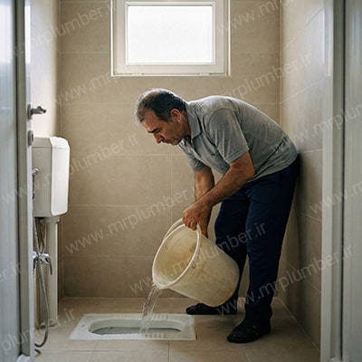 گرفتگی سیفون توالت ایرانی دقیقاً کجاست